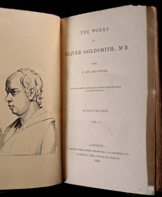 The Works of Oliver Goldsmith. [spine title: Goldsmith's Miscellaneous Works, with Life, Notes and Index.] [Complete four volume set.]