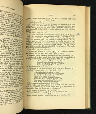 The East Anglian; or, Notes and Queries on Subjects Connected with the Counties of Suffolk, Cambridge, Essex, and Norfolk. Vols I, II, III, IV: 4-volume set: complete first series.