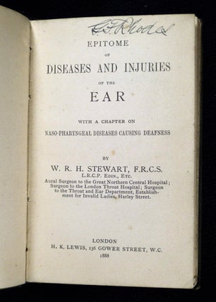 Epitome of Diseases and Injuries of the Ear: with a chapter on naso-pharyngeal diseases causing deafness.