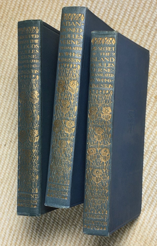 Item #19190120 Dropped from the Clouds; Abandoned; The Secret of the Island. 3 vols, #367, 368, & 369 in the Everyman Library. Jules Verne, W H. G. Kingston.