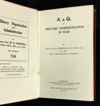 A. & Q. of Military Administration in War.