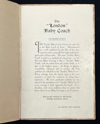 The London Baby Coach. Catalogue.