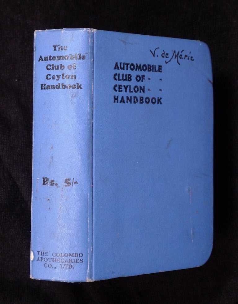 Item #19312112 The Automobile Club of Ceylon Handbook. The Automobile Club of Ceylon.