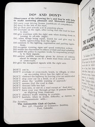 The Automobile Club of Ceylon Handbook.