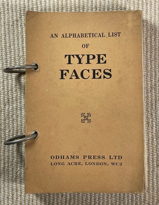 An Alphabetical List of Type Faces.