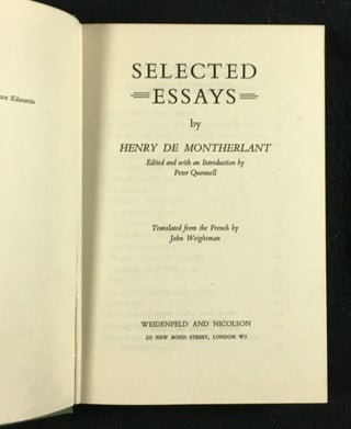 Selected Essays.
