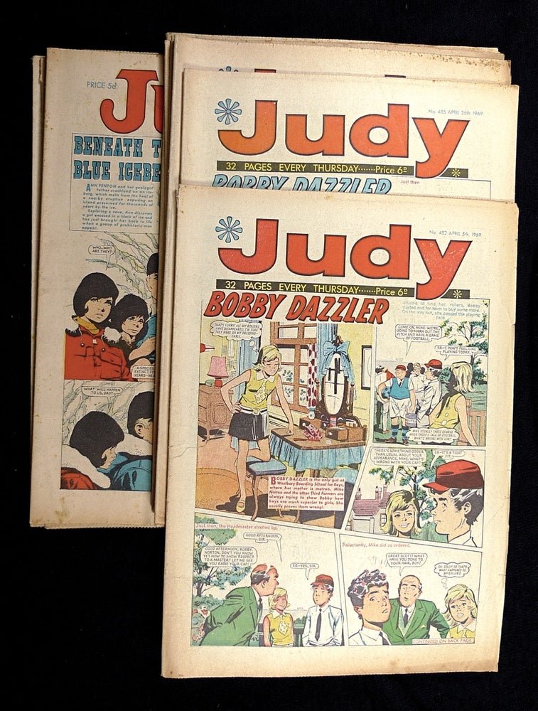 Item #19683020 Judy [Girls' comic] 'Picture-stories, plus features for girls': 12 odd issues: numbers 406, 413, 425, 437, 447, 482, 485, 503, 504, 509, 510, 530. Between October 1967 and March 1970.