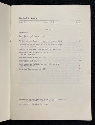 The Suffolk Review: Vol.5, No.1, Summer 1980. Popular Disturbances in Suffolk.