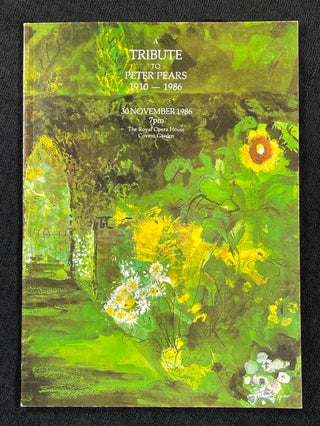 Item #19861050 A Tribute to Peter Pears, 1910-1986. Programme for the concert given in aid of the...