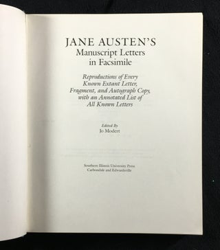 Item #19907110 Jane Austin's Manuscript Letters in Facsimile. Reproductions of Every Known Extant...