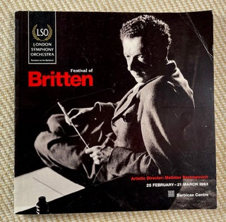 Item #19932040 Festival of Britten: 25 February - 21 March 1993, Barbican Centre. Programme book....