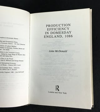 Production Efficiency In Domesday England, 1086. Routledge Explorations in Economic History.