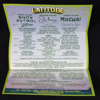 Folded A4 publicity leaflet for the first Latitude Festival, at Henham Park, Southwold, Suffolk, 14th-16th July 2006.